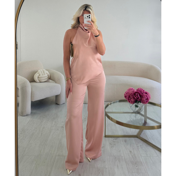 Ensemble rose dos nu satin - DRESS DESIREE