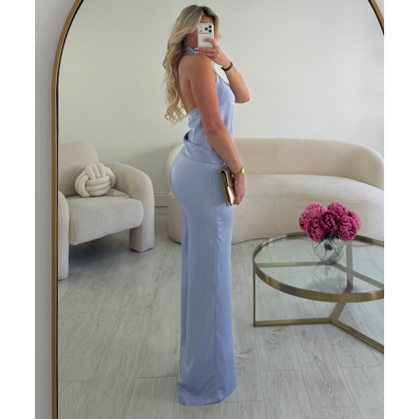 Parm-coloured satin backless set