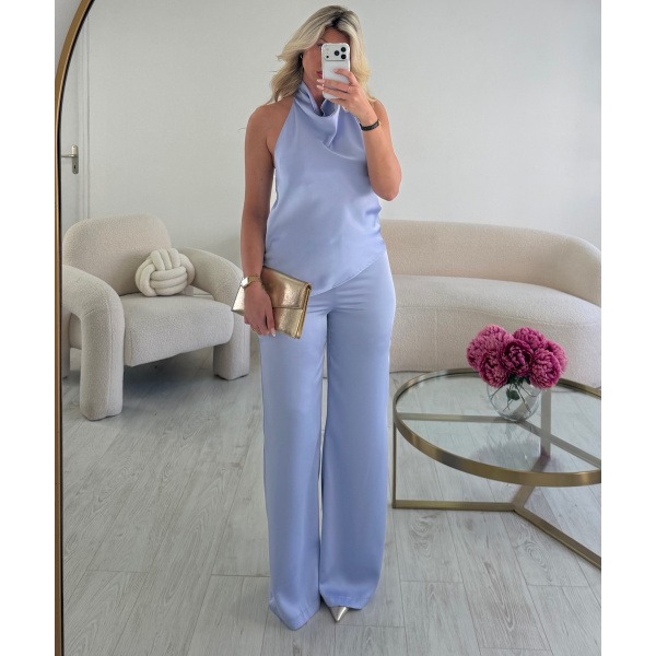 Parm-coloured satin backless set