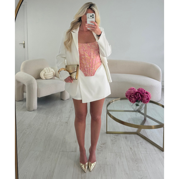 Thick white blazer - DRESS DESIREE