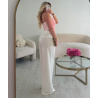 Pantalon large extra long blanc - DRESS DESIREE