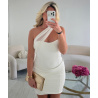 Robe col bustier drapé blanche - DRESS DESIREE