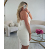 Robe col bustier drapé blanche - DRESS DESIREE