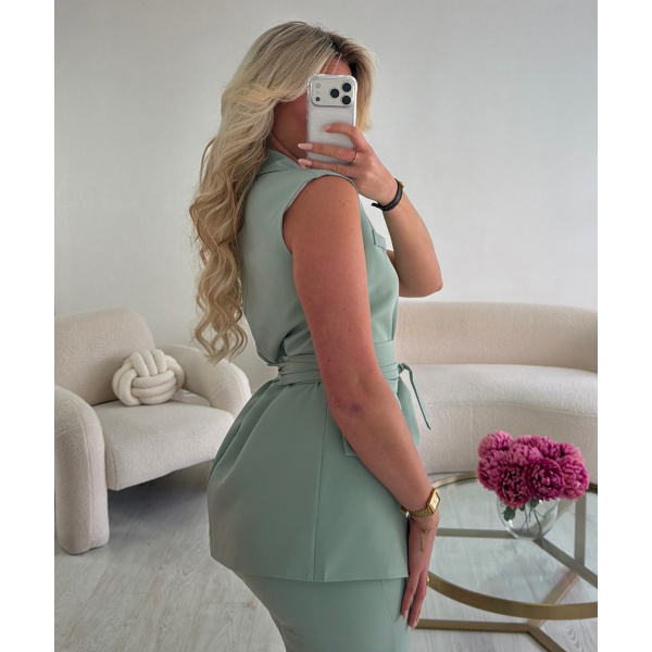 Pantalon couture taille vert d'eau - DRESS DESIREE
