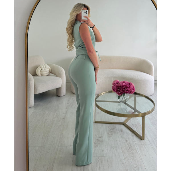 Pantalon couture taille vert d'eau - DRESS DESIREE