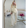 Pantalon large extra long crème - DRESS DESIREE