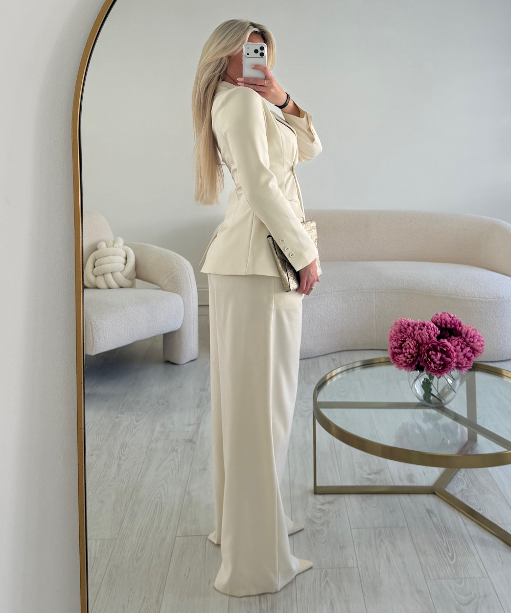 Pantalon large crème tall