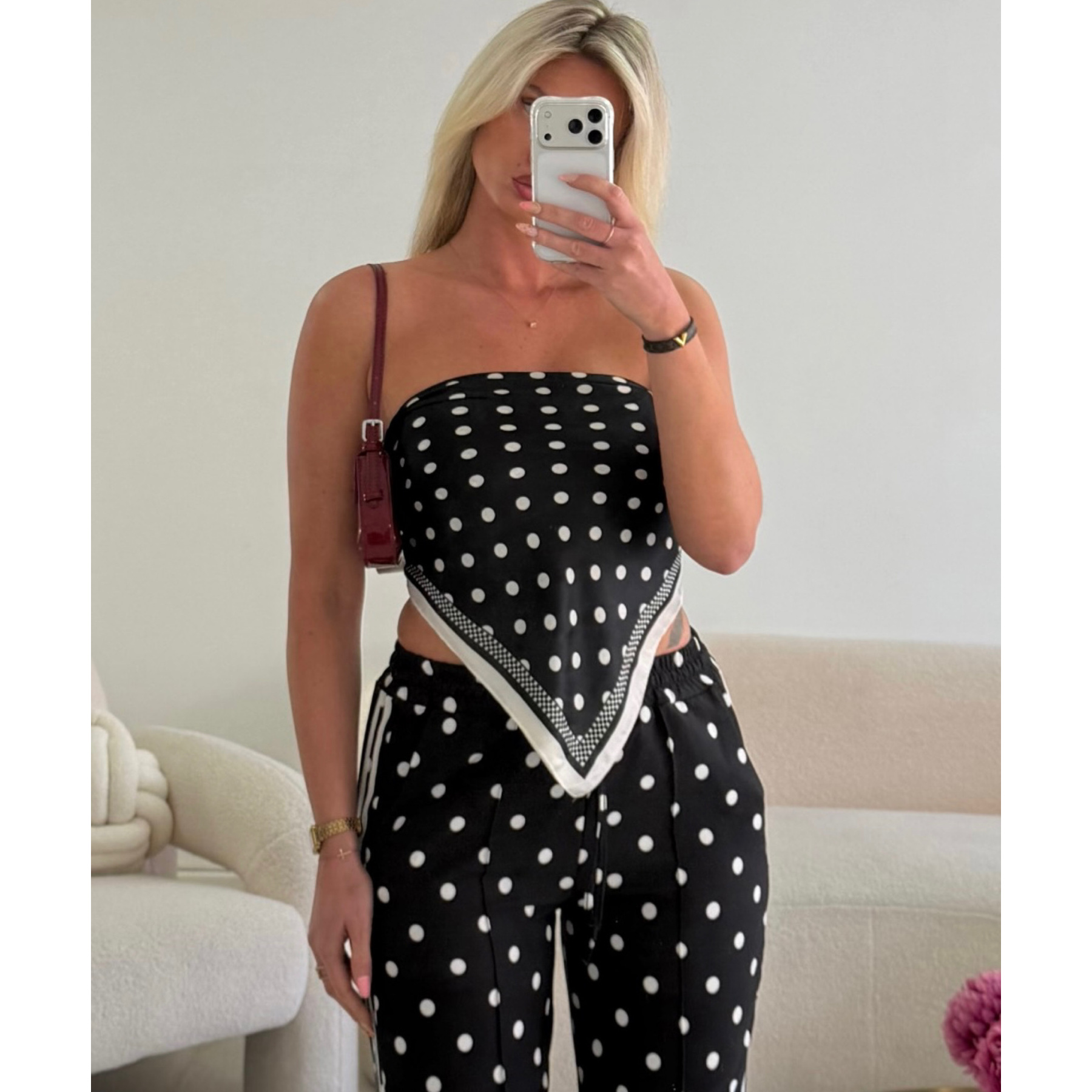 Foulard motifs pois blanc - DRESS DESIREE