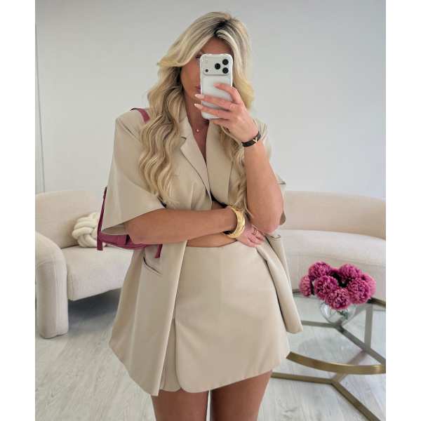 light beige lined skort - DRESS DESIREE