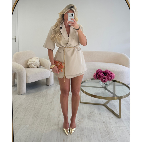 light beige lined skort - DRESS DESIREE