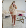 Jupe short doublé beige clair - DRESS DESIREE