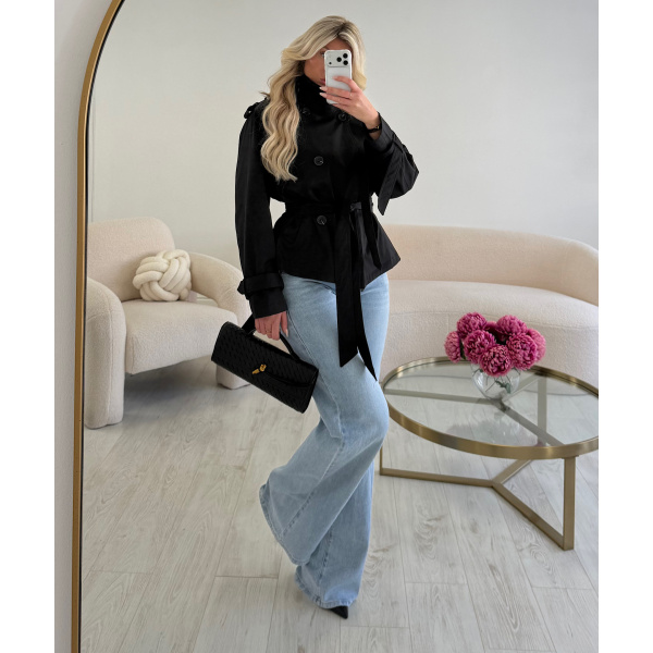 Trench col montant cintré noir - DRESS DESIREE