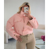 Bomber simili courte col montant rose pastel - DRESS DESIREE