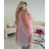 Blouse mousseline marches fendues rose - DRESS DESIREE