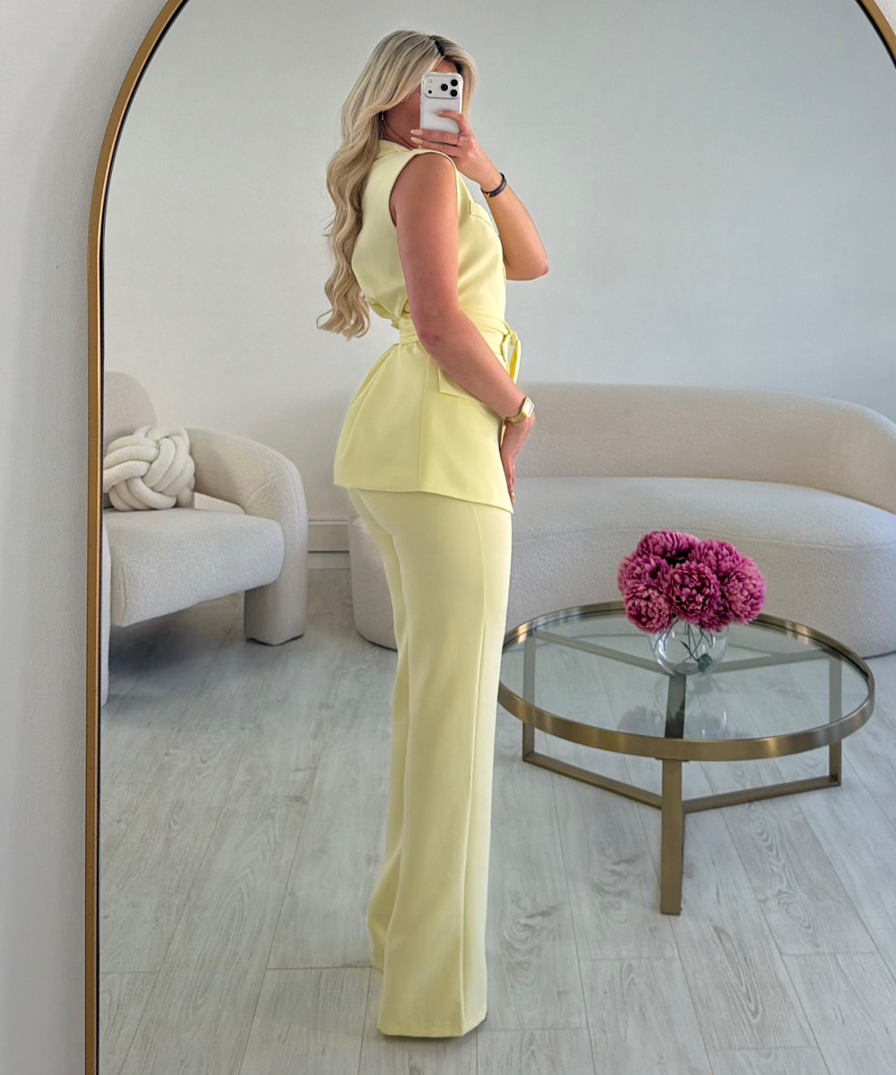 High-waisted heather Tall citron couture pants