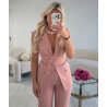 Blazer cintré old pink sans manches- DRESS DESIREE