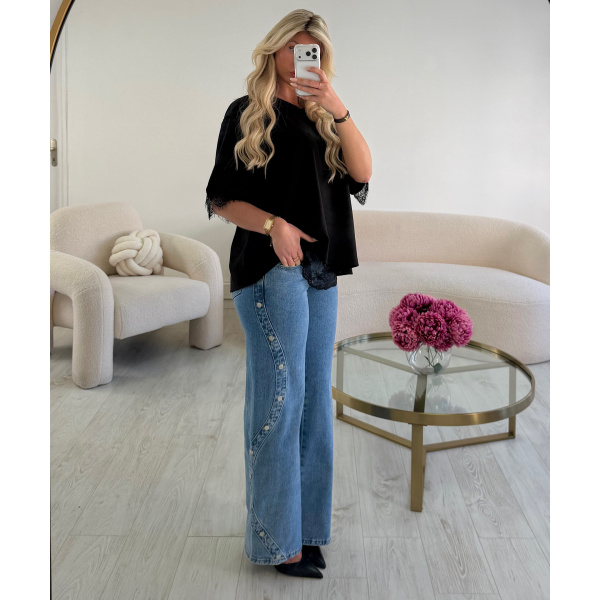 Jeans standrad zig zag clouté - DRESS DESIREE