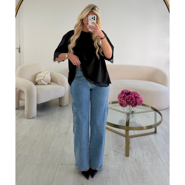 Jeans standrad zig zag clouté - DRESS DESIREE