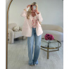 Blazer oversize dos échancré rose pastel - DRESS DESIREE