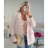 Pink oversized blazer with low-cut back - DRESS DESIREE