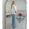 Blazer oversize dos échancré rose pastel - DRESS DESIREE