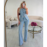 Jeans flare extra long bleu clair - DRESS DESIREE