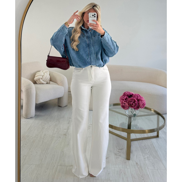 Extra long white jeans - DRESS DESIREE