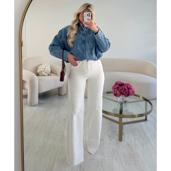 Extra long white jeans - DRESS DESIREE