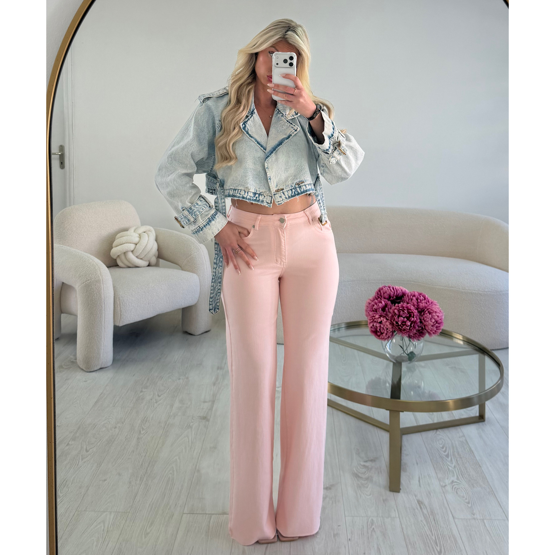 Extra long pink jeans - DRESS DESIREE