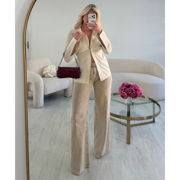 Extra long taupe jeans - DRESS DESIREE