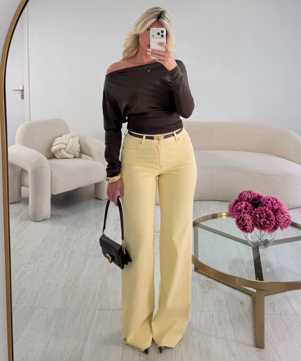 Jeans extra extra long jaune pastel - DRESS DESIREE