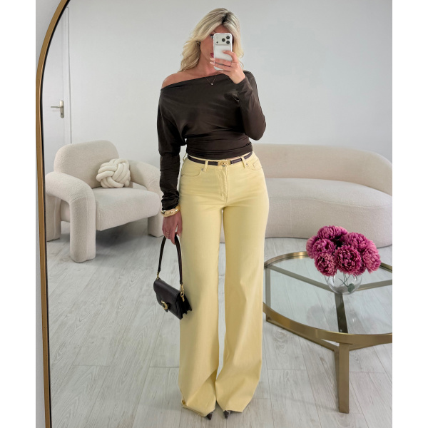 Jeans extra extra long jaune pastel - DRESS DESIREE