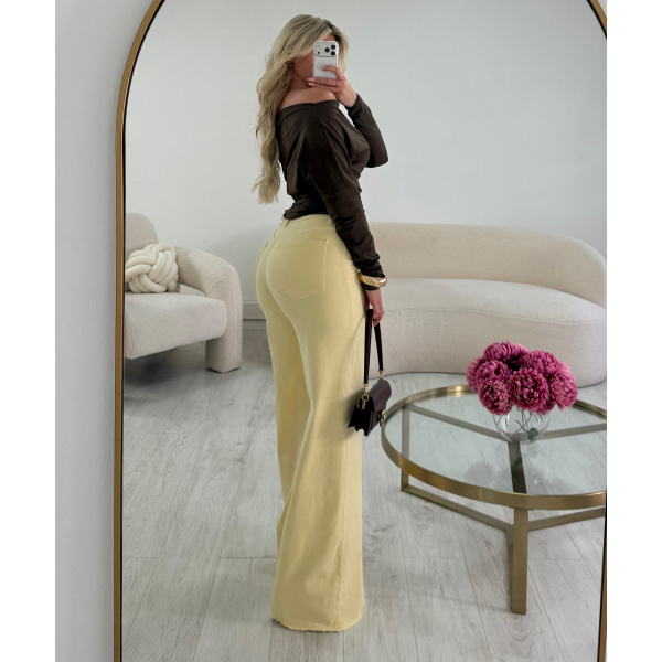 Jeans extra extra long jaune pastel - DRESS DESIREE