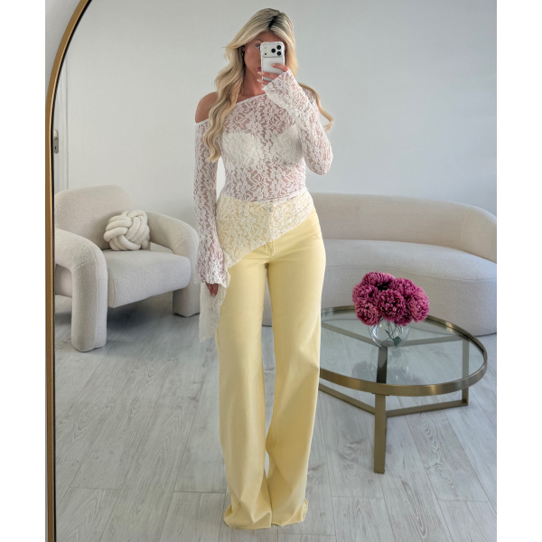 Jeans extra extra long jaune pastel - DRESS DESIREE