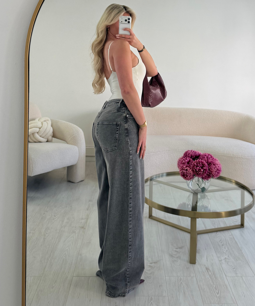 Jeans baggy tall gris