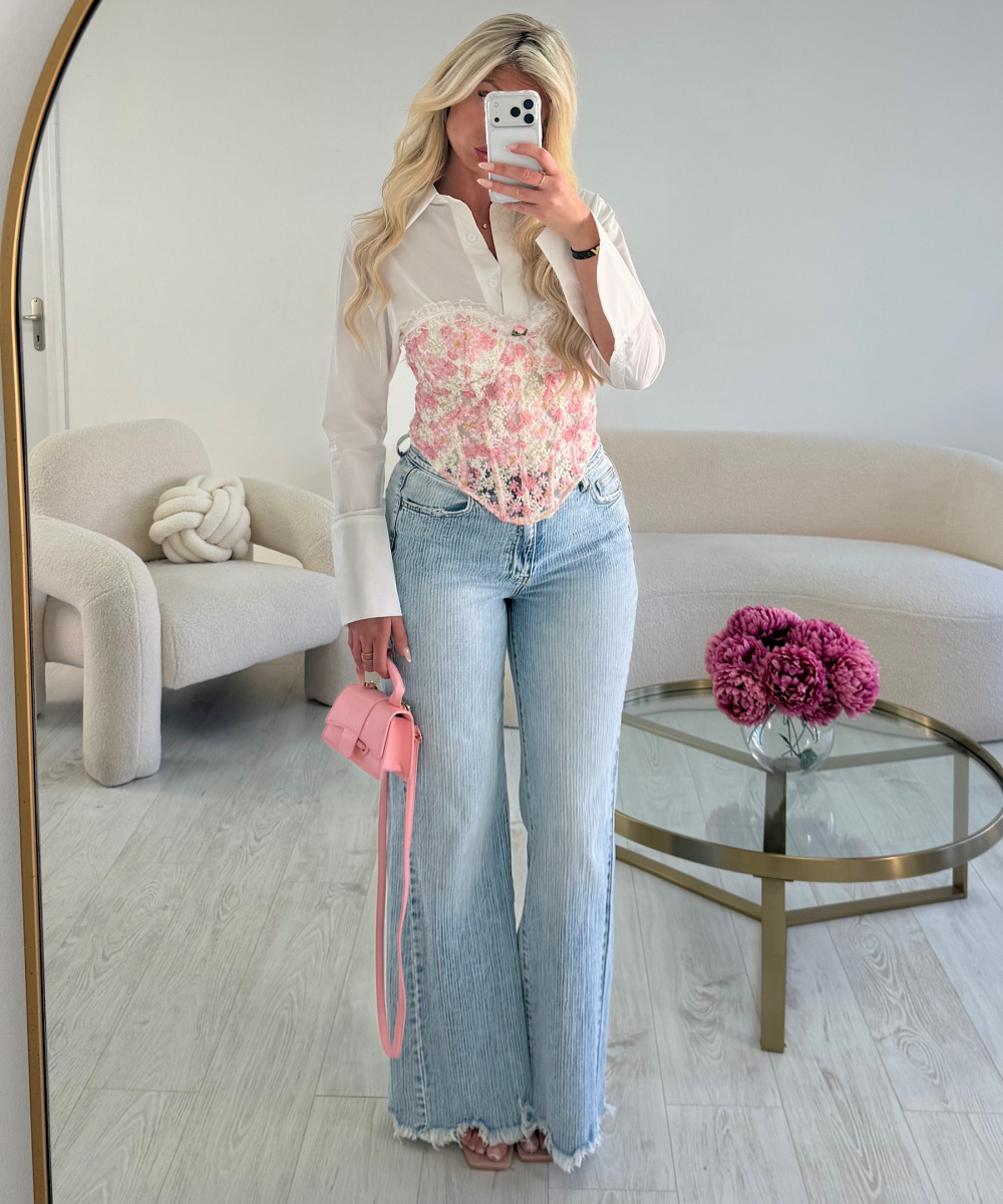 Jeans gaufré standard bleu clair - DRESS DESIREE