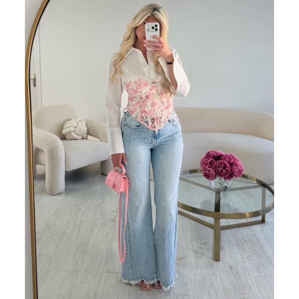 Standard light blue embossed jeans