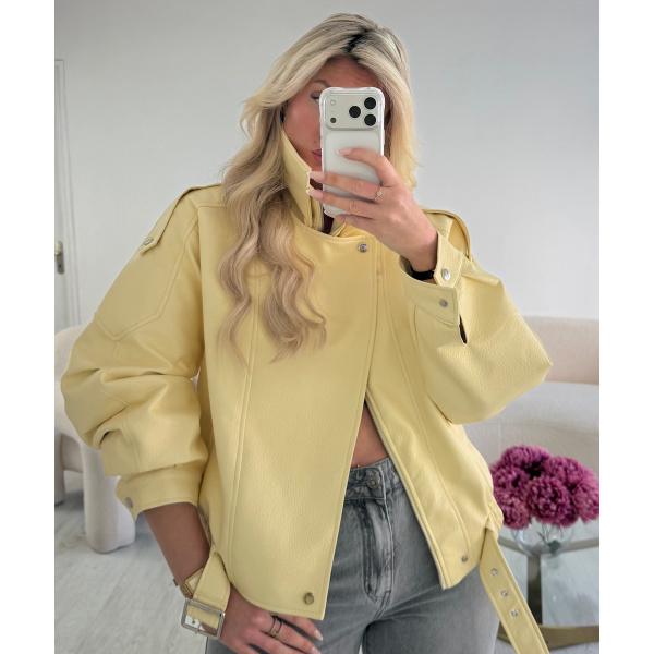 Veste simili col montant jaune pastel - DRESS DESIREE