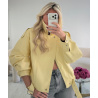 Pastel yellow faux leather jacket with stand-up collar - DRESS DESIREE