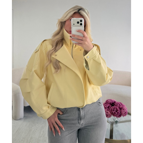 Veste simili col montant jaune pastel - DRESS DESIREE