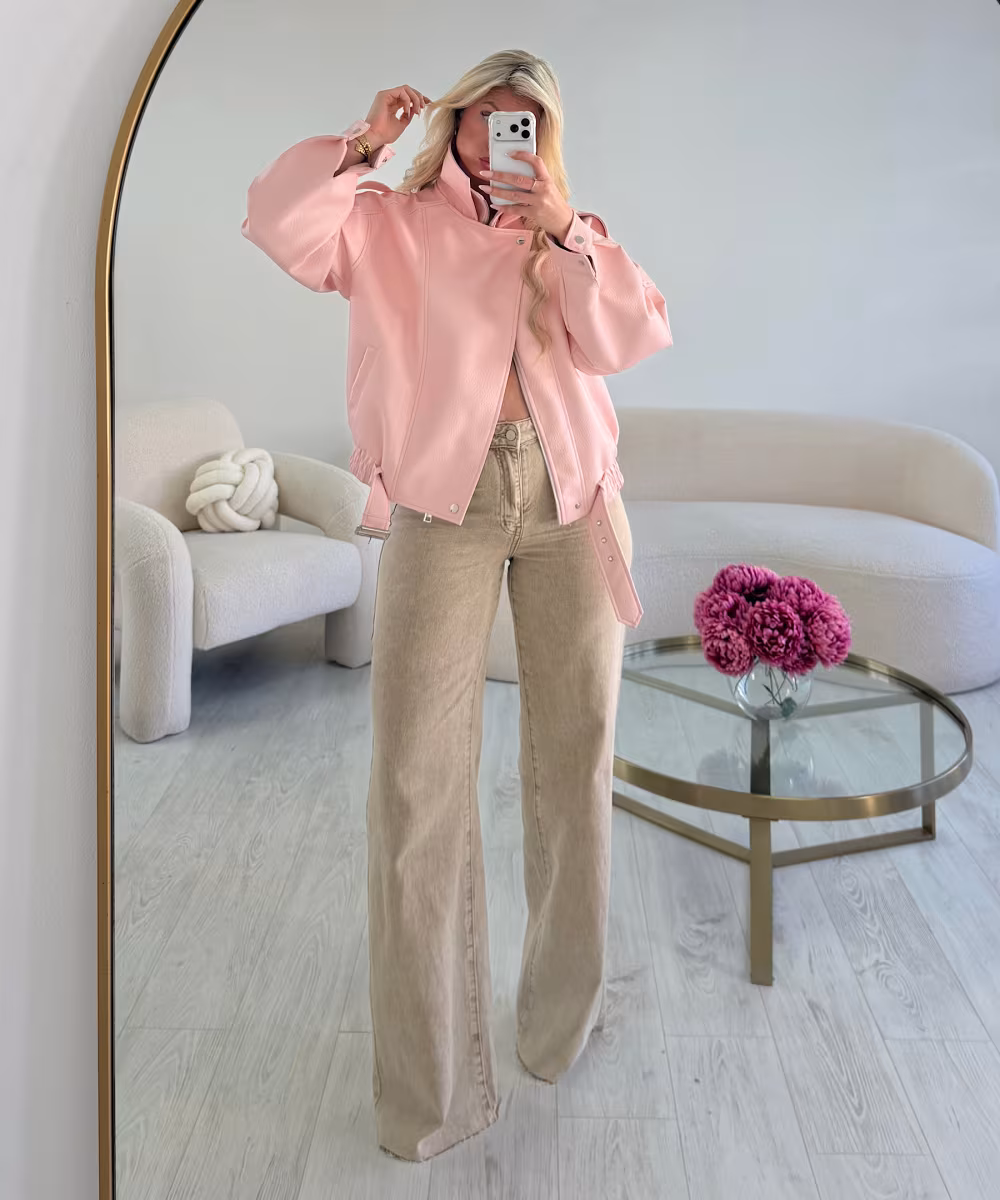 Veste simili col montant rose pastel - DRESS DESIREE