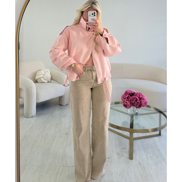 Veste simili col montant rose pastel - DRESS DESIREE
