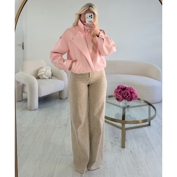 Veste simili col montant rose pastel - DRESS DESIREE
