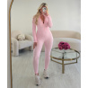 Candy pink zip-up bodysuit  - DRESS DESIREE