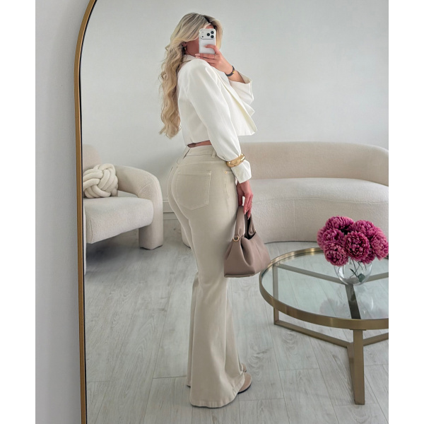 Jeans flare standard beige - DRESS DESIREE