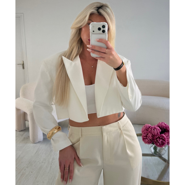 Blazer court épais blanc - DRESS DESIREE