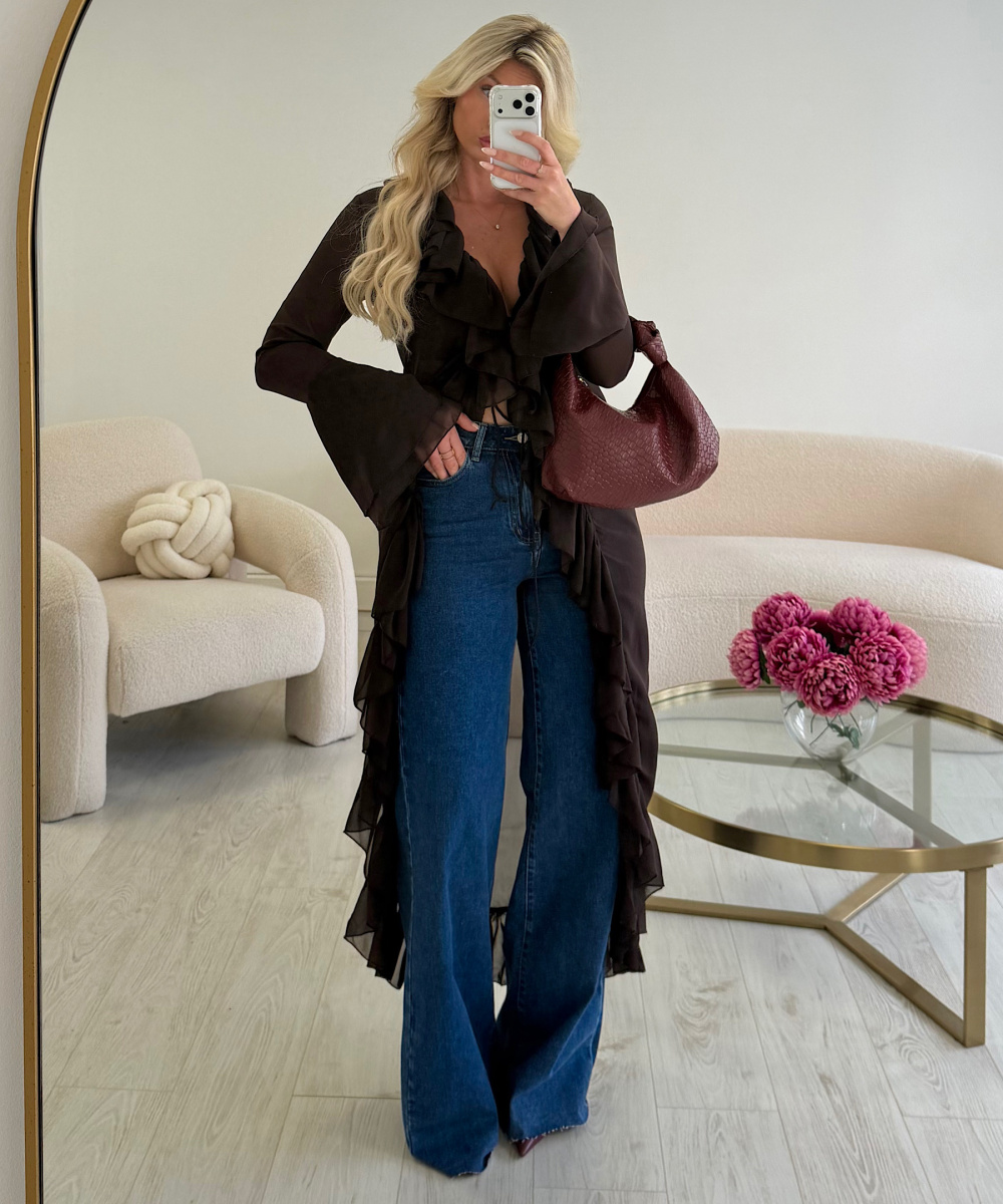 tall dark blue jeans
