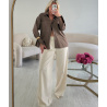 Brown cotton shirt with flared sleeves - DRESS DESIREE