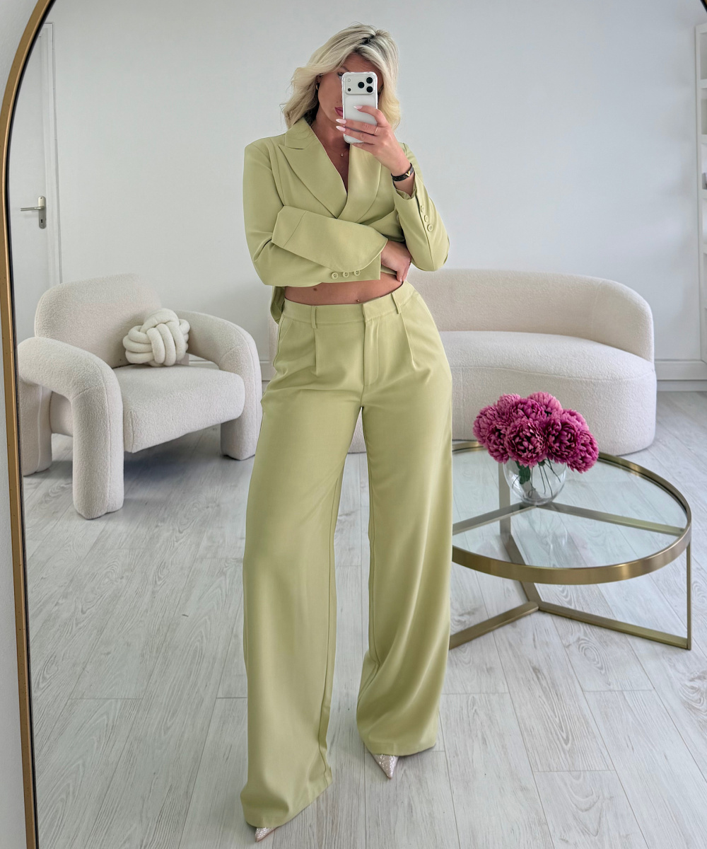 Pantalon large tall avocado