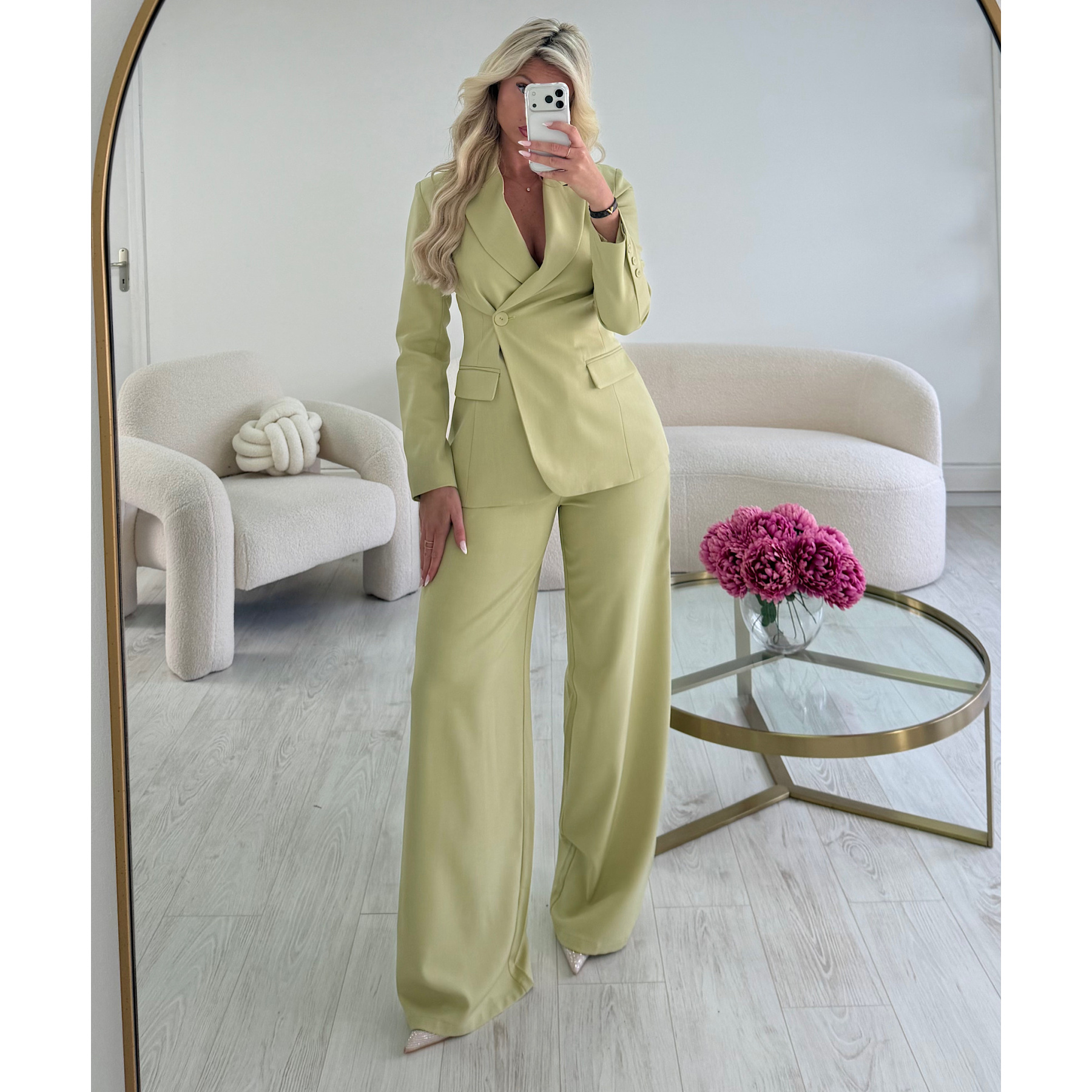 Pantalon large extra long avocado - DRESS DESIREE
